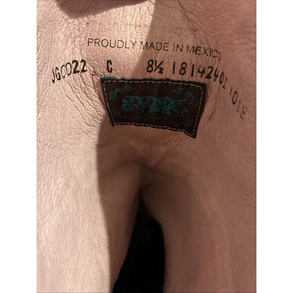 Junk Gypsy Genuine Leather Solid Beige Lace Up Over Knee Western Boots 8.5 - Picture 6 of 8